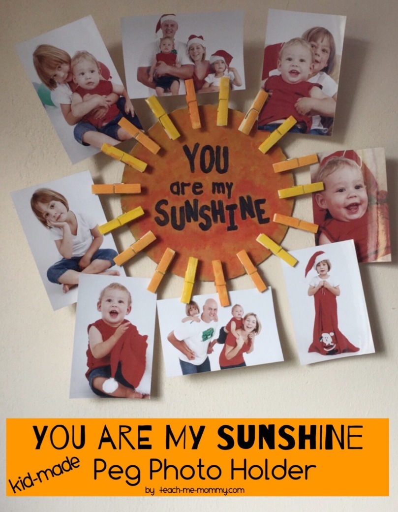 sunshine clothespin photo holoder